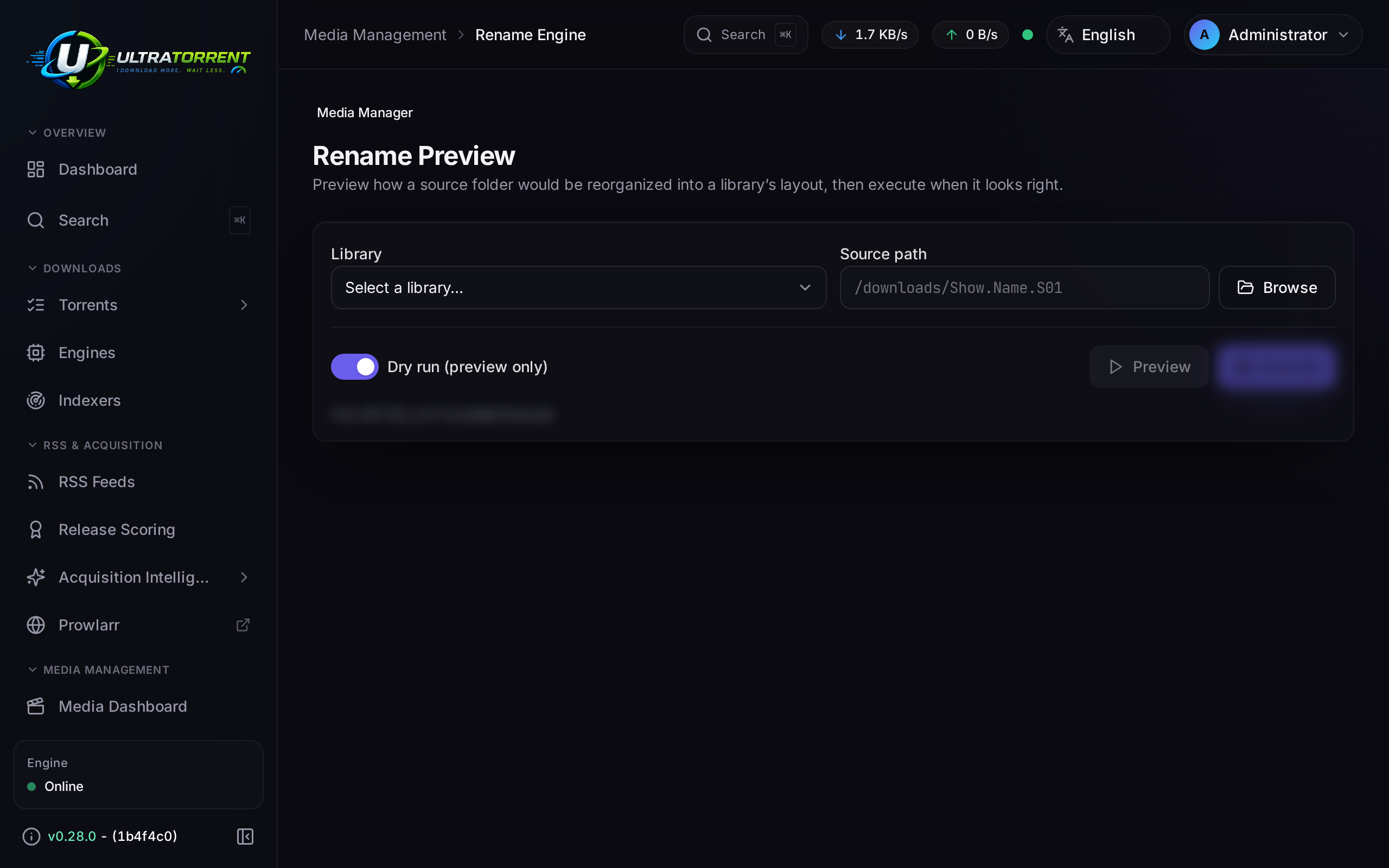 Rename preview showing source to destination paths