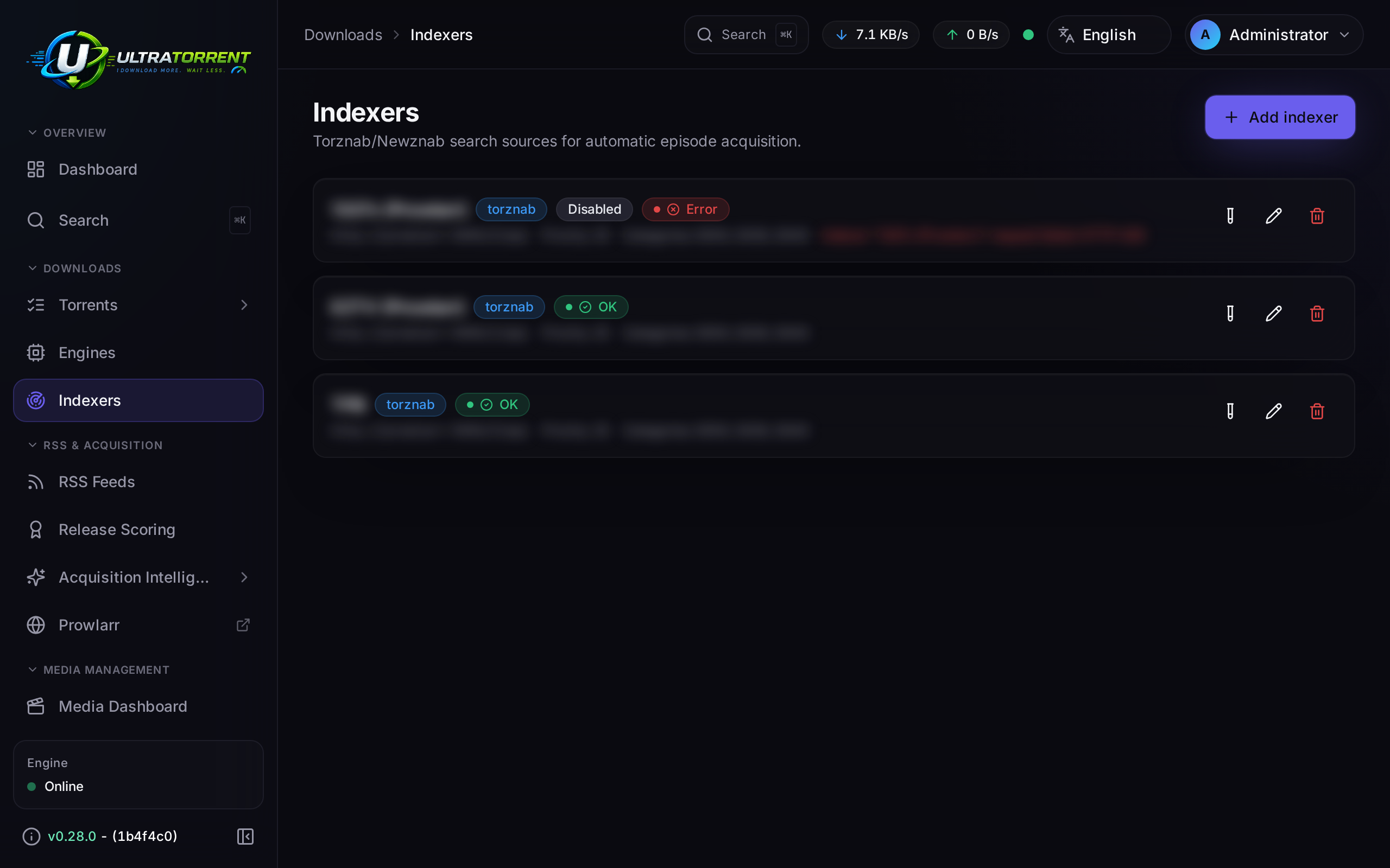 Prowlarr sidebar shortcut