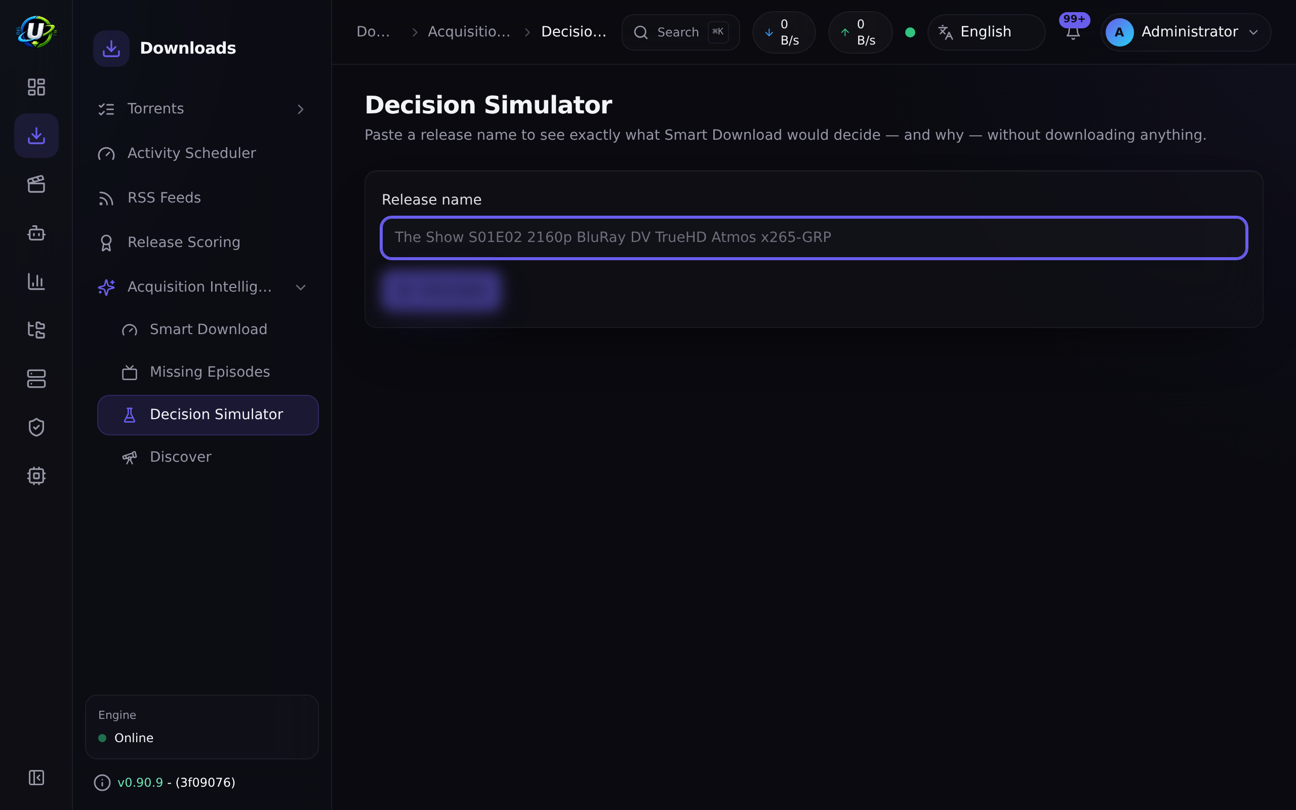 Decision Simulator showing the explainable pipeline