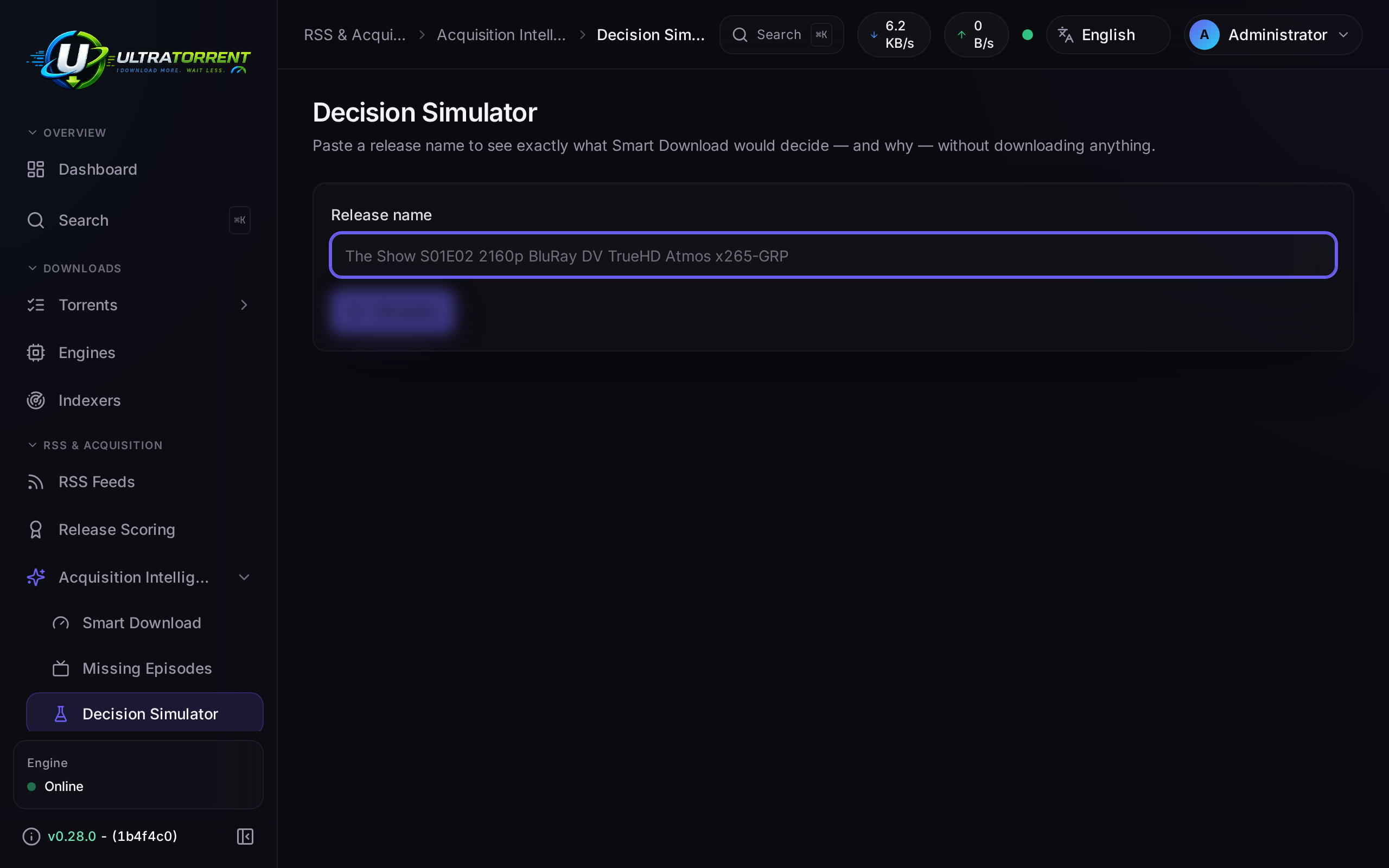 Decision Simulator showing the explainable pipeline