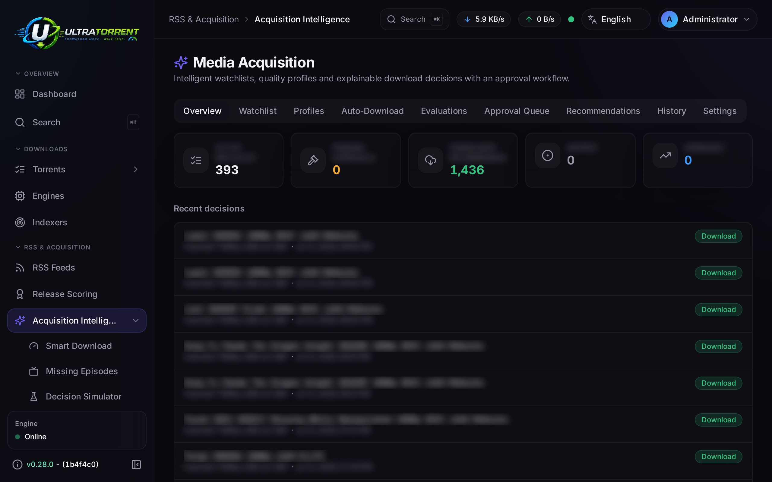 Acquisition profile