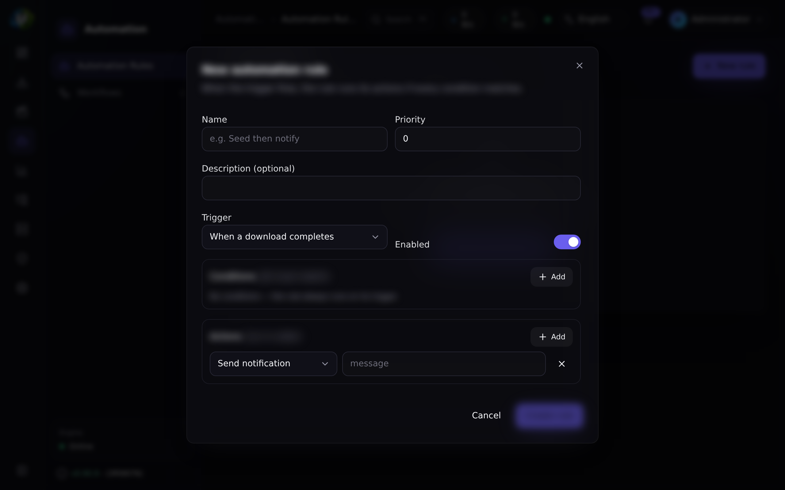 Nueva regla de automatización